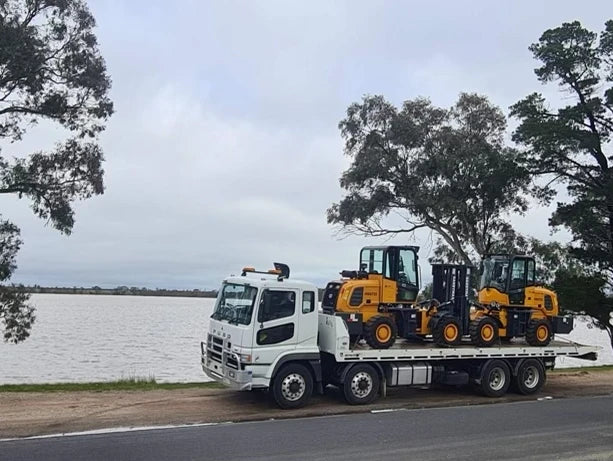 Our HMAT25 All Terrain Forklifts by the Lakeside