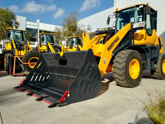 Elevate Efficiency with HANDYMAX Wheel Loader HM22's Sieve Bucket/Stone Bucket Attachment