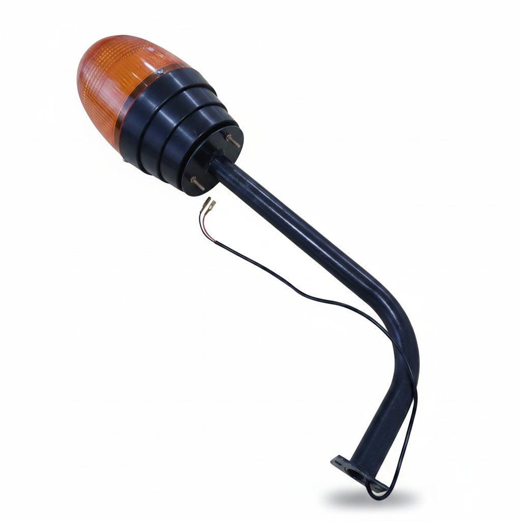 Amber Rotating Beacon Warning Light with Bracket Arm for Heavy Machinery | HandyMax